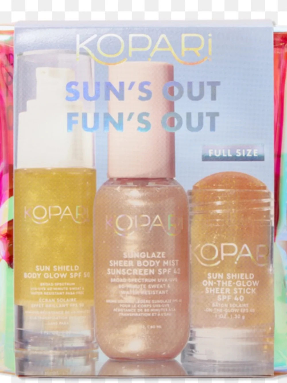 KOPARI Suns Out Skin Care Sun Shield Kit 3 Pc Travel Set NEW